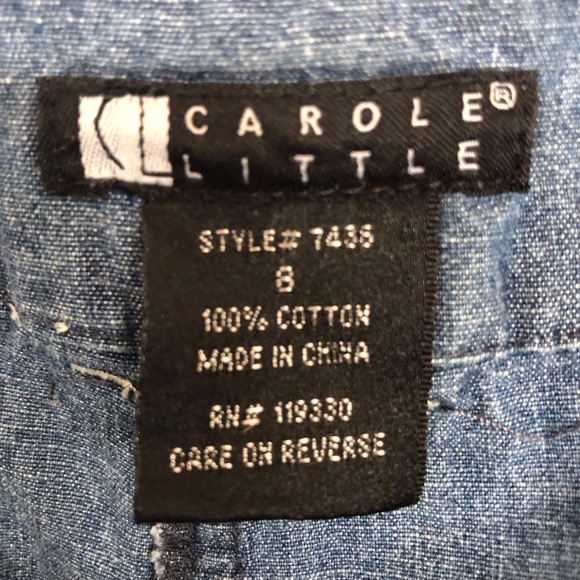 Carole Little Bermuda shorts denim low rise pockets loose fit baggy contemporary - Picture 6 of 7